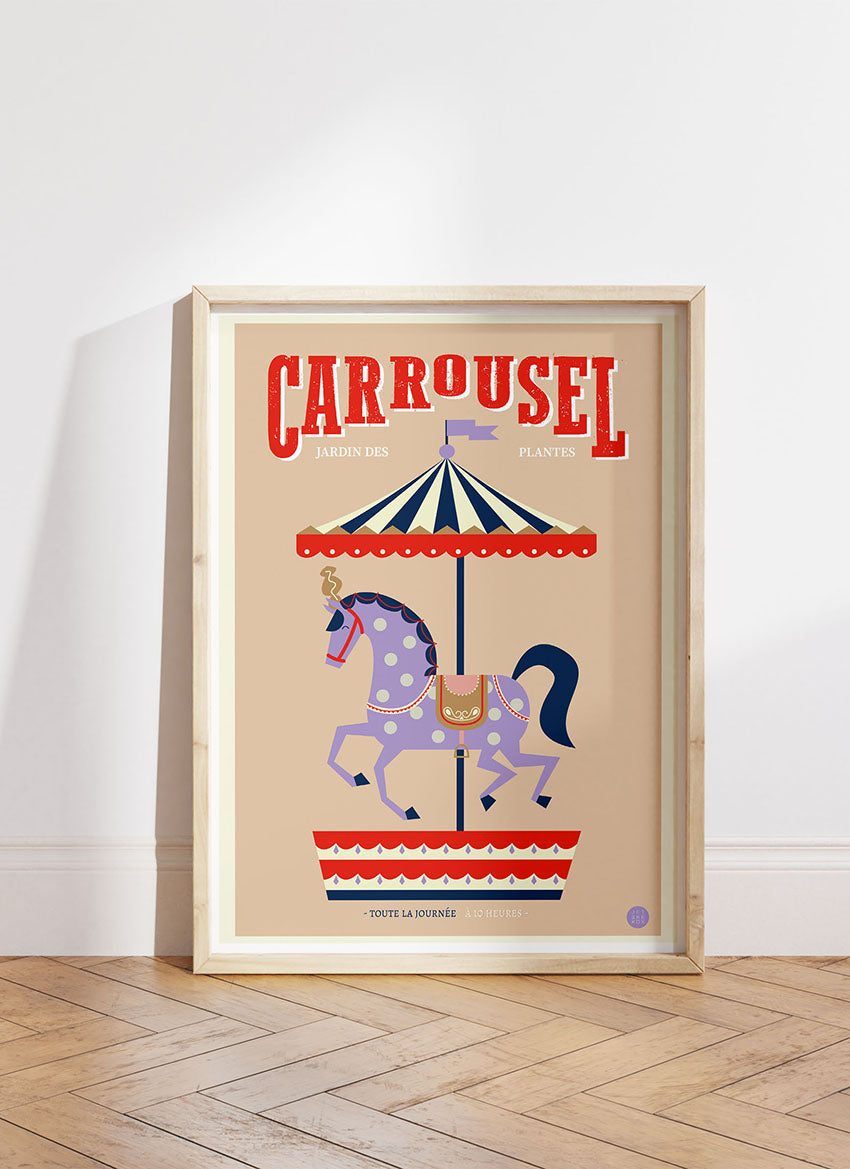 Grote poster: Carrousel paard