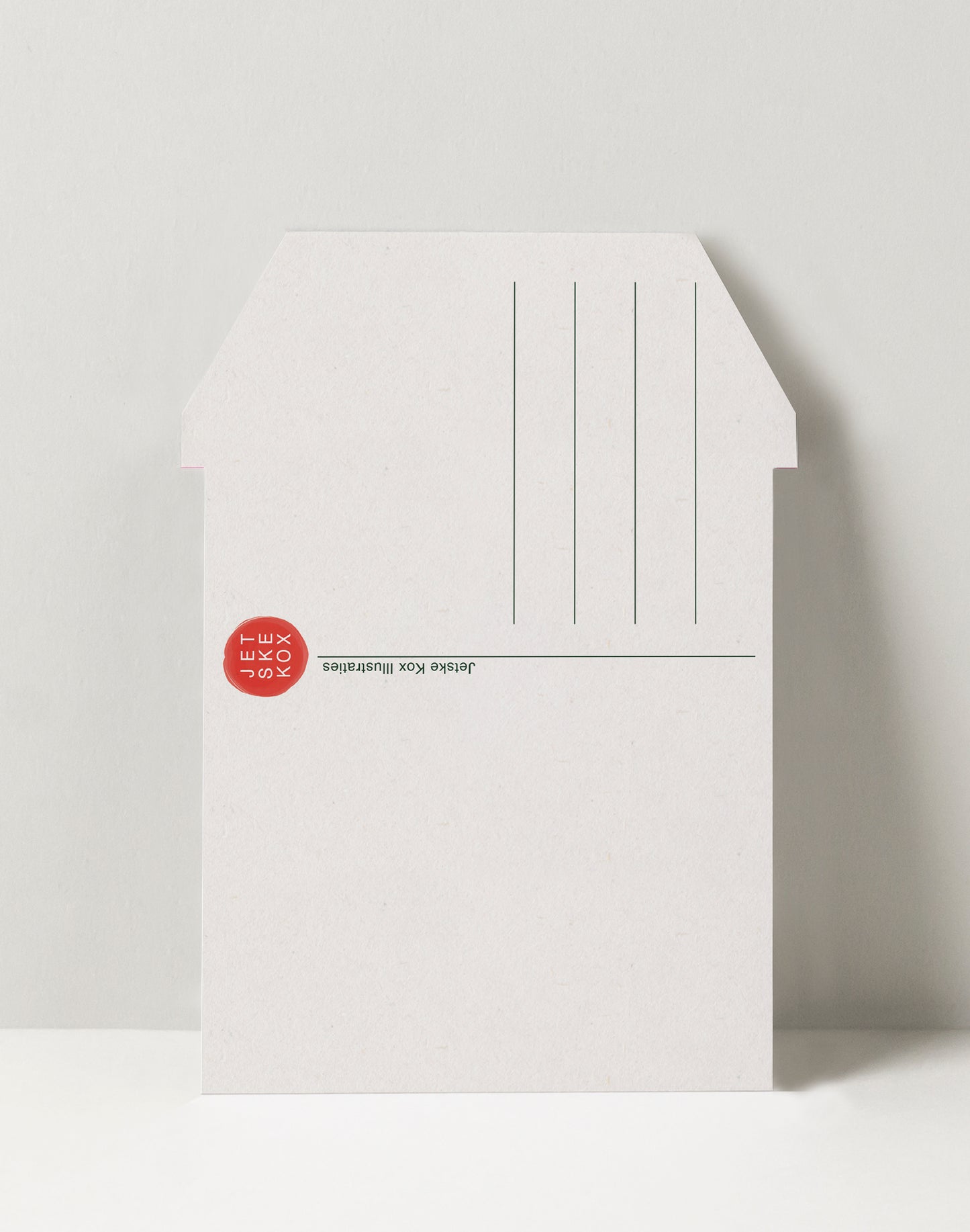 Kerstkaart: Huisje met rendier