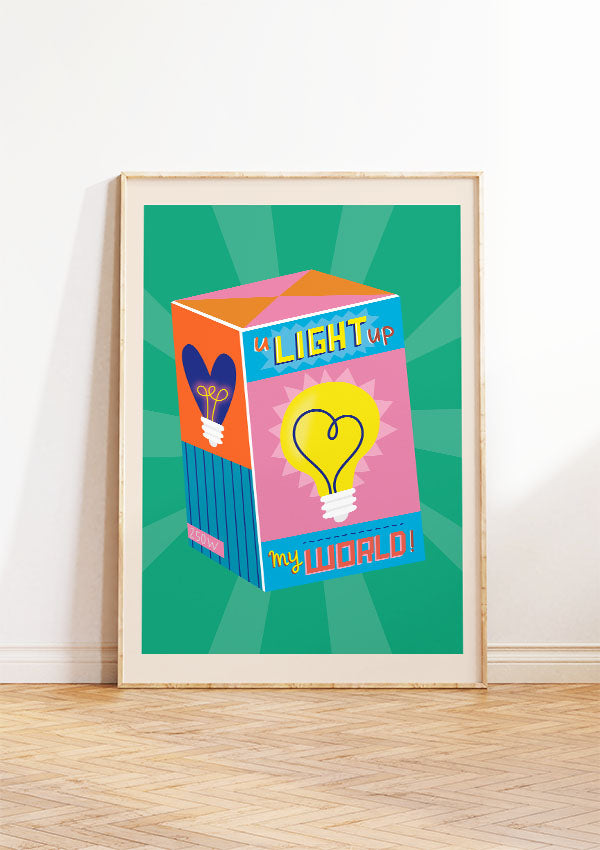 Grote poster: You light up my world