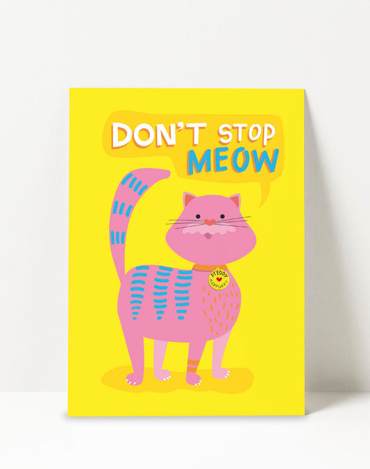 Ansichtkaart: Don't stop meow!