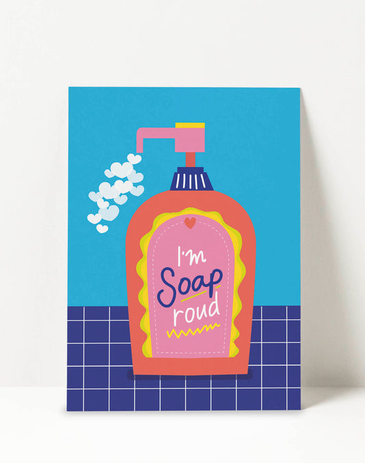 Ansichtkaart: I'm Soap roud